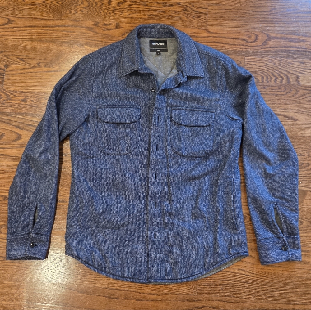 Bonobos Men's Navy Shirt Jacket with Quilted Liner